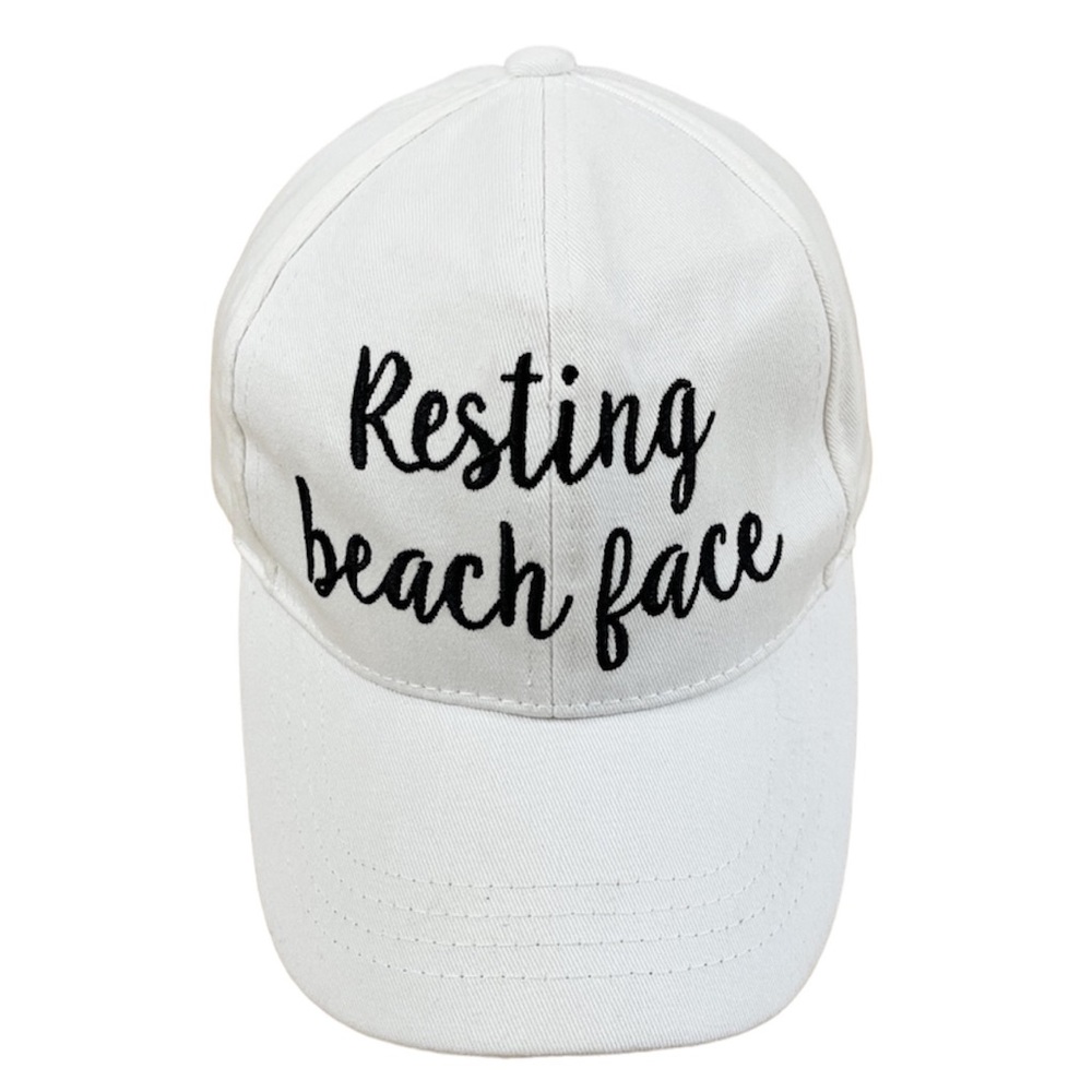 C.C White ‘Resting Beach Face’ Baseball Cap Hat